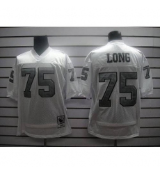 Mitchell and Ness Men's Las Vegas Raiders #75 Howie Long White Silver No. Stitched NFL Jersey