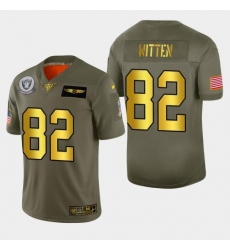 Men's Las Vegas Raiders #82 Jason Witten Nike Olive Gold 2019 Salute to Service Limited NFL 100 Jersey