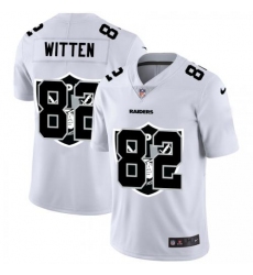 Men's Las Vegas Raiders #82 Jason Witten White Nike Team Logo Dual Overlap Limited NFL Jersey