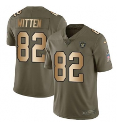 Men's Nike Las Vegas Raiders #82 Jason Witten OliveGold Stitched NFL Limited 2017 Salute To Service Jersey