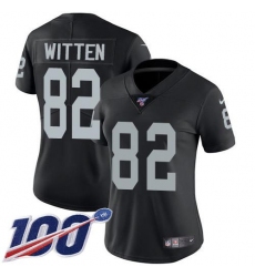 Women's Nike Las Vegas Raiders #82 Jason Witten Black Team Color Stitched NFL 100th Season Vapor Untouchable Limited Jersey