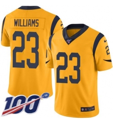 Men's Nike Los Angeles Rams #23 Kyren Williams Gold Stitched NFL Limited Rush Jersey