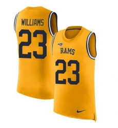 Men's Nike Los Angeles Rams #23 Kyren Williams Gold Stitched NFL Limited Rush Tank Top Jersey