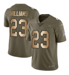 Men's Nike Los Angeles Rams #23 Kyren Williams Olive Gold Stitched NFL Limited 2017 Salute To Service Jersey