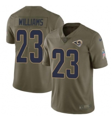 Men's Nike Los Angeles Rams #23 Kyren Williams Olive Stitched NFL Limited 2017 Salute To Service Jersey