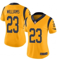 Women's Nike Los Angeles Rams #23 Kyren Williams Gold NFL Limited Rush Jersey