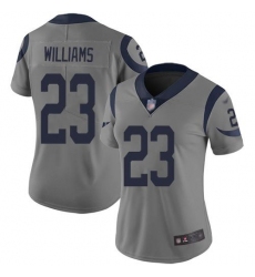 Women's Nike Los Angeles Rams #23 Kyren Williams Gray Stitched NFL Limited Inverted Legend Jersey