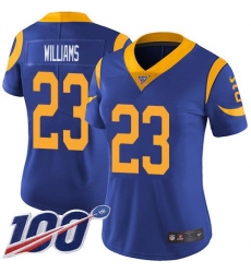 Women's Nike Los Angeles Rams #23 Kyren Williams Royal Blue Alternate Stitched NFL 100th Season Vapor Untouchable Limited Jersey