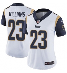 Women's Nike Los Angeles Rams #23 Kyren Williams White Stitched NFL Vapor Untouchable Limited Jersey