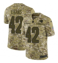 Men's Nike Los Angeles Rams #42 Ethan Evans Camo Stitched NFL Limited 2018 Salute To Service Jersey