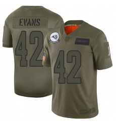 Men's Nike Los Angeles Rams #42 Ethan Evans Camo Stitched NFL Limited 2019 Salute To Service Jersey