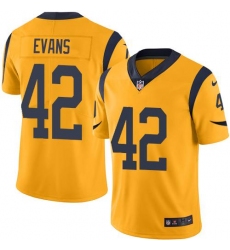 Men's Nike Los Angeles Rams #42 Ethan Evans Gold Stitched NFL Limited Rush Jersey