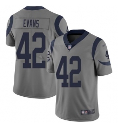 Men's Nike Los Angeles Rams #42 Ethan Evans Gray Stitched NFL Limited Inverted Legend Jersey