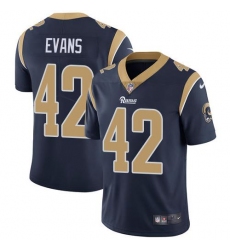 Men's Nike Los Angeles Rams #42 Ethan Evans Navy Blue Team Color Stitched NFL Vapor Untouchable Limited Jersey