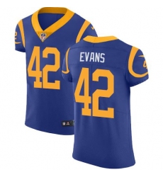 Men's Nike Los Angeles Rams #42 Ethan Evans Royal Blue Alternate Stitched NFL Vapor Untouchable Elite Jersey