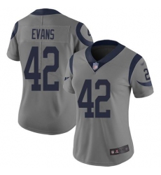 Women's Nike Los Angeles Rams #42 Ethan Evans Gray Stitched NFL Limited Inverted Legend Jersey