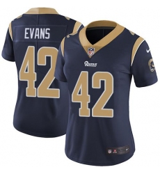 Women's Nike Los Angeles Rams #42 Ethan Evans Navy Blue Team Color Stitched NFL Vapor Untouchable Limited Jersey