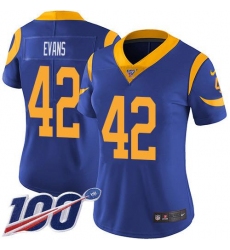 Women's Nike Los Angeles Rams #42 Ethan Evans Royal Blue Alternate Stitched NFL Vapor Untouchable Limited Jersey