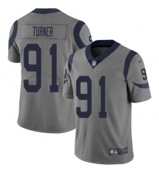 Men's Nike Los Angeles Rams #91 Kobie Turner Gray Stitched NFL Limited Inverted Legend Jersey