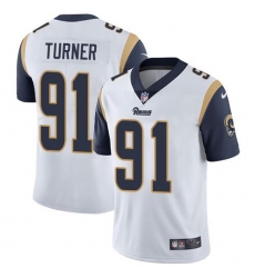 Men's Nike Los Angeles Rams #91 Kobie Turner White Stitched NFL Vapor Untouchable Limited Jersey