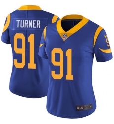 Women's Nike Los Angeles Rams #91 Kobie Turner Royal Blue Alternate Stitched NFL Vapor Untouchable Limited Jersey