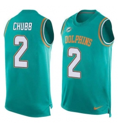 Men's Nike Miami Dolphins #2 Bradley Chubb Aqua Green Team Color Stitched NFL Limited Tank Top Jersey