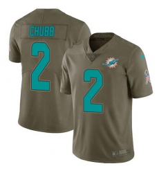 Men's Nike Miami Dolphins #2 Bradley Chubb Olive Stitched NFL Limited 2017 Salute To Service Jersey