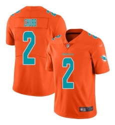 Men's Nike Miami Dolphins #2 Bradley Chubb Orange Stitched NFL Limited Inverted Legend Jersey