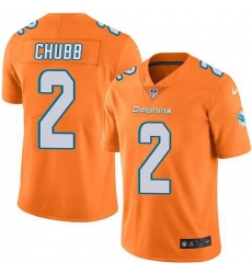 Men's Nike Miami Dolphins #2 Bradley Chubb Orange Stitched NFL Limited Rush Jersey