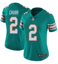 Women's Nike Miami Dolphins #2 Bradley Chubb Aqua Green Alternate Stitched NFL Vapor Untouchable Limited Jersey