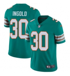 Men's Nike Miami Dolphins #30 Alec Ingold Aqua Green Alternate Stitched NFL Vapor Untouchable Limited Jersey