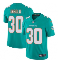 Men's Nike Miami Dolphins #30 Alec Ingold Aqua Green Team Color Stitched NFL Vapor Untouchable Limited Jersey