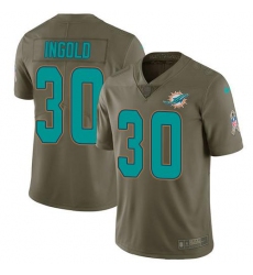 Men's Nike Miami Dolphins #30 Alec Ingold Olive Stitched NFL Limited 2017 Salute To Service Jersey