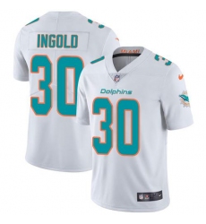 Men's Nike Miami Dolphins #30 Alec Ingold White Stitched NFL Vapor Untouchable Limited Jersey