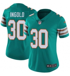 Women's Nike Miami Dolphins #30 Alec Ingold Aqua Green Alternate Stitched NFL Vapor Untouchable Limited Jersey