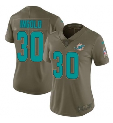 Women's Nike Miami Dolphins #30 Alec Ingold Olive Stitched NFL Limited 2017 Salute To Service Jersey