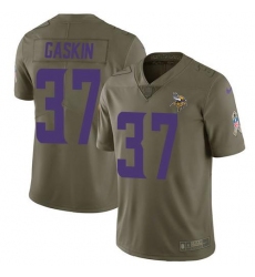 Men's Nike Minnesota Vikings #37 Myles Gaskin Olive Stitched NFL Limited 2017 Salute To Service Jersey