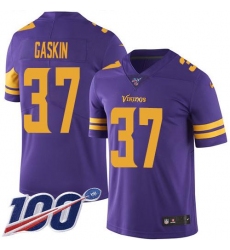 Men's Nike Minnesota Vikings #37 Myles Gaskin Purple Stitched NFL Limited Rush 100th Season Jersey