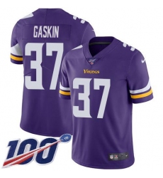 Men's Nike Minnesota Vikings #37 Myles Gaskin Purple Team Color Stitched NFL 100th Season Vapor Untouchable Limited Jersey