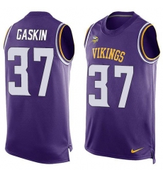 Men's Nike Minnesota Vikings #37 Myles Gaskin Purple Team Color Stitched NFL Limited Tank Top Jersey