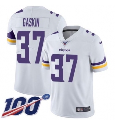 Men's Nike Minnesota Vikings #37 Myles Gaskin White Stitched NFL 100th Season Vapor Untouchable Limited Jersey