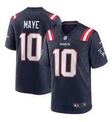 Unisex New England Patriots #10 Drake Maye Nike Navy Game Jersey