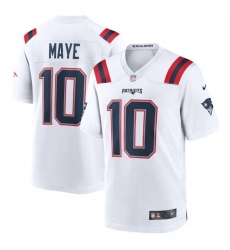 Unisex New England Patriots #10 Drake Maye Nike White Game Jersey