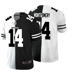 Men's New England Patriots #14 Ty Montgomery Black V White Peace Split Nike Vapor Untouchable Limited NFL Jersey