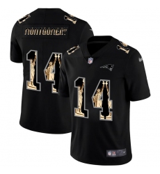 Men's New England Patriots #14 Ty Montgomery Carbon Black Vapor Statue Of Liberty Limited NFL Jersey