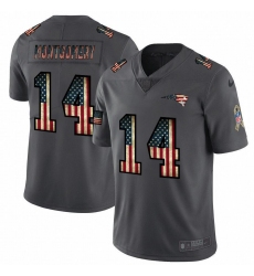 Men's New England Patriots #14 Ty Montgomery Nike 2018 Salute To Service Retro USA Flag Limited NFL Jersey