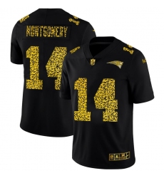 Men's New England Patriots #14 Ty Montgomery Nike Leopard Print Fashion Vapor Limited NFL Jersey Black