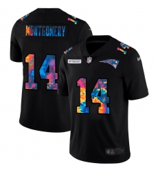 Men's New England Patriots #14 Ty Montgomery Nike Multi-Color Black 2020 NFL Crucial Catch Vapor Untouchable Limited Jersey