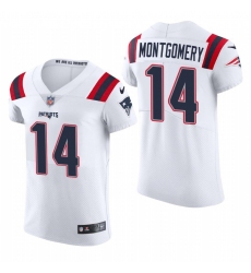 Men's New England Patriots #14 Ty Montgomery Nike White Team Color Stitched NFL 2020 Vapor Untouchable Elite Jersey