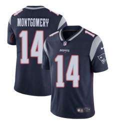 Men's Nike New England Patriots #14 Ty Montgomery Navy Blue Team Color Stitched NFL Vapor Untouchable Limited Jersey